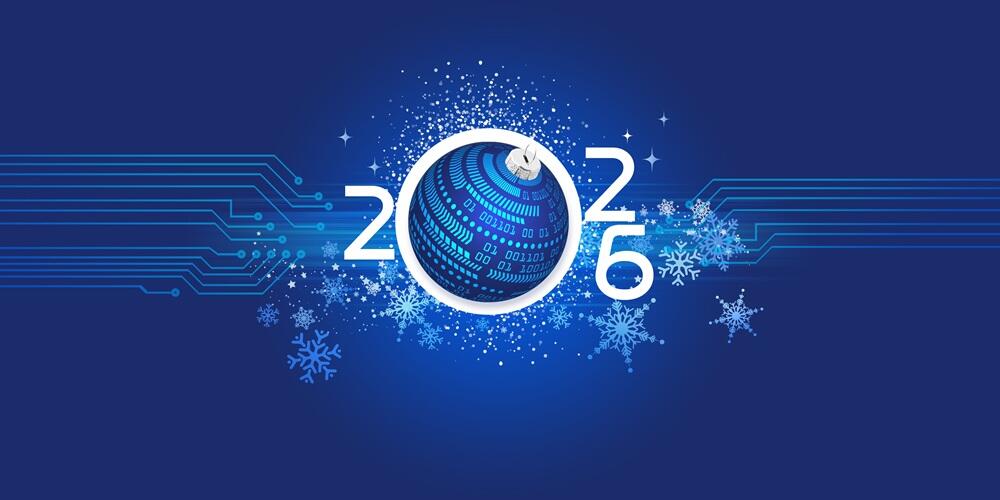 Открытка с новогодним шаром